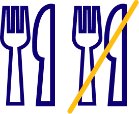 utensils icon with and without line going across